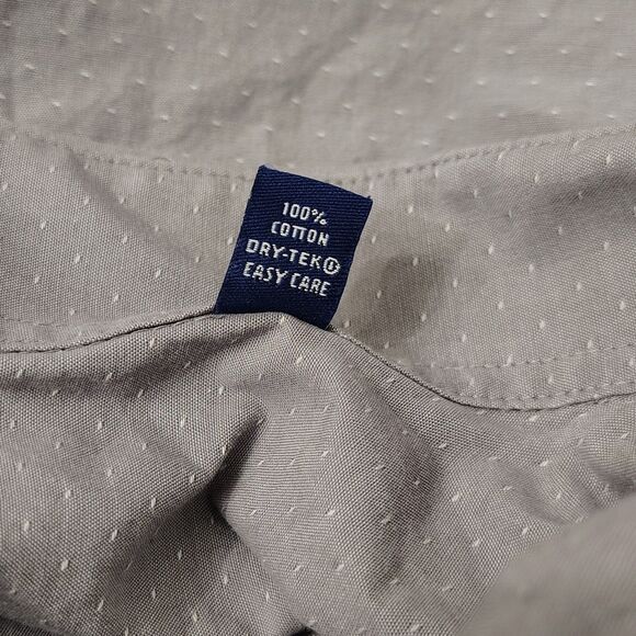 KENNETH COLE Grey Cotton Slim Fit Button-Down 17.5 34-35 Men's Long Sleeve Shirt - Picture 6 of 6